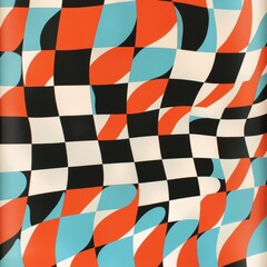 Obraz premium Bold Checkerboard Pattern with Bright Colors