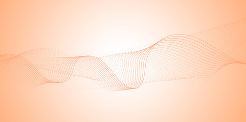 Abstract orange wavy lines Digital frequency track equalizer background. Curved wave smooth stripe seamless pattern. Wave lines created using blend tool. graphic design template banner business wave.
