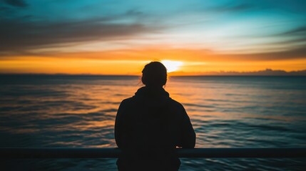 Serene Solitude by the Sunset Sea