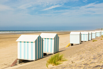 Beach cabins at Hardelot-Plage, Normandy, France