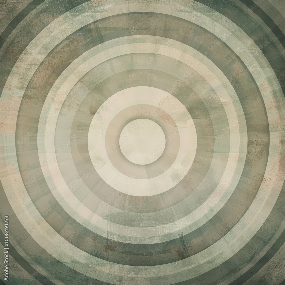 Poster muted concentric circles with random spacing
