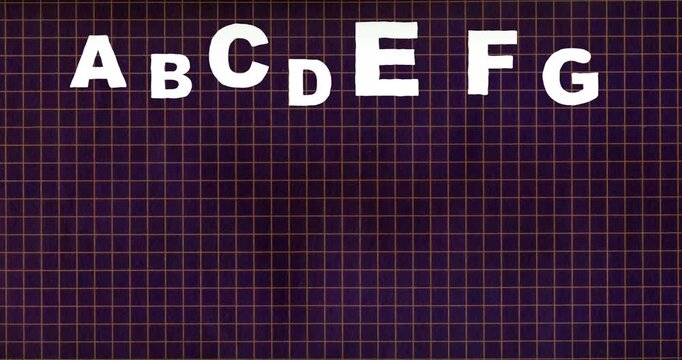 ABC alphabet big white different size for song exercise book. Hand drawn letters bold educational doodle style.. Good for education movies, presentation, learning alphabet, school, childhood.