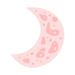 Spooky moon. Cute Halloween night element. Vector illustration in flat style