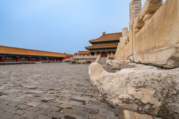 Ancient buildings inside the Forbidden City in Beijing, China
