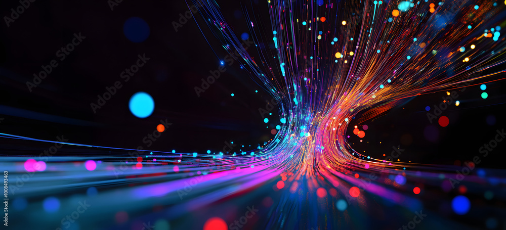 Poster big data, wireless information flow. data portal, open data system. global cyberspace concept. high 