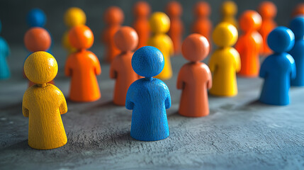 This hyper-detailed 3D rendering captures the intricate process of managing talent in a vibrant, visually stunning manner.  Generative AI