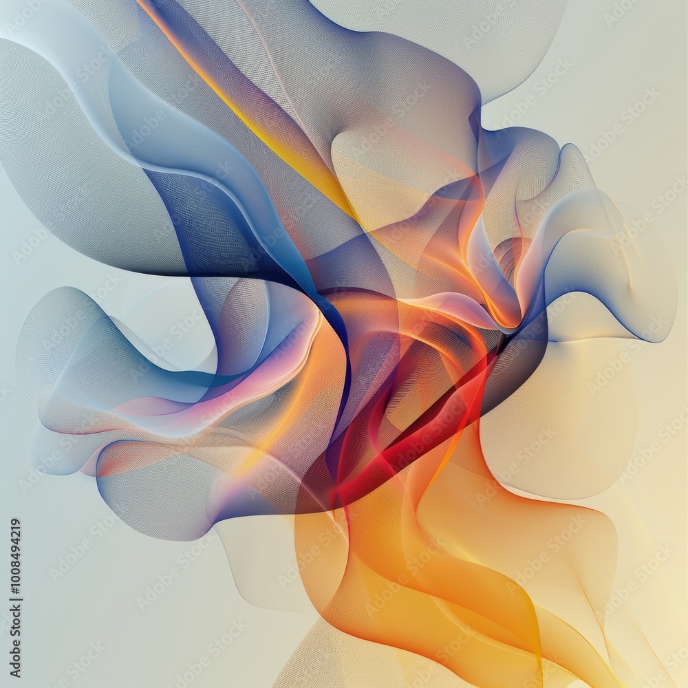 Poster abstract fluid design with curved lines and gradients