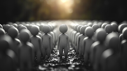 This hyper-detailed 3D rendering captures the intricate process of managing talent in a vibrant, visually stunning manner.  Generative AI