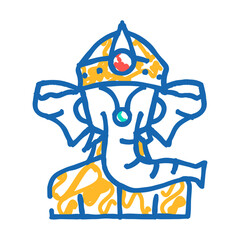 ganesha god om doodle icon sketch vector. ganesha god om sign. isolated symbol illustration