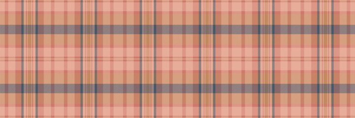 Party vector texture check, luxury plaid fabric background. Doodle seamless tartan pattern textile in orange and red colors.