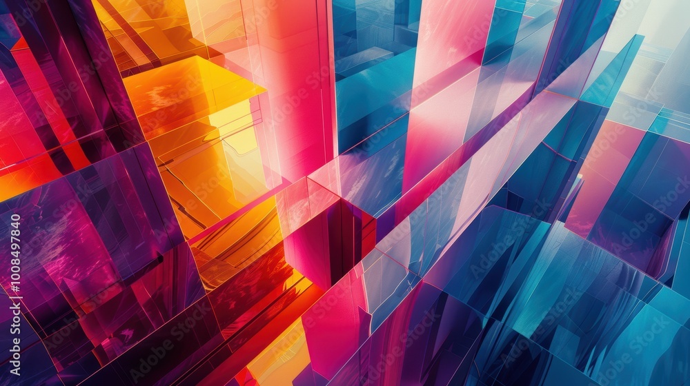 Poster abstract layered architecture with overlapping forms
