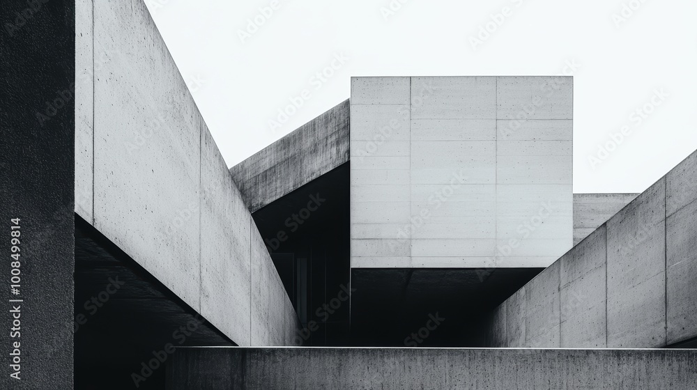 Poster minimalist abstract architecture with geometric shapes
