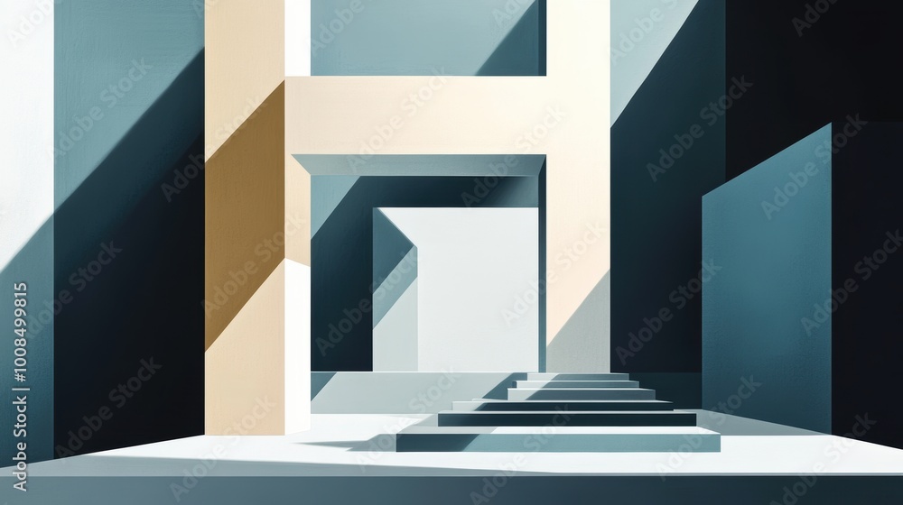 Poster minimalist abstract architecture with geometric patterns