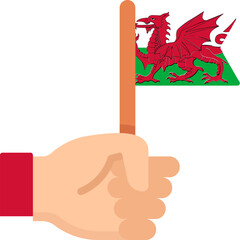 Flag In Hand Icon of Wales Flag
