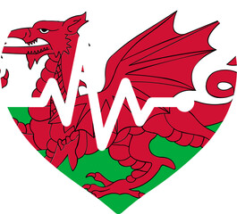 Wales Flag on Heart Beet icon