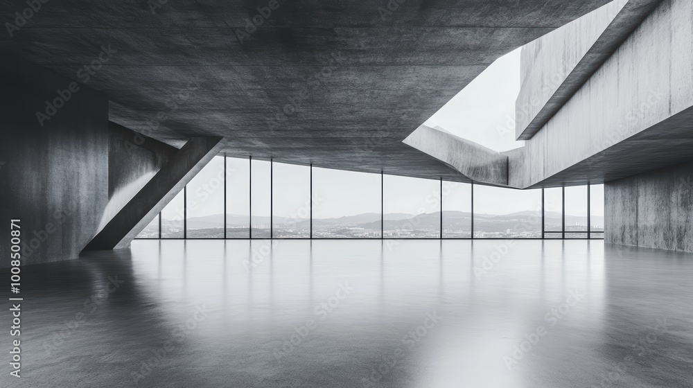 Poster modern minimalistic architecture with bold geometry