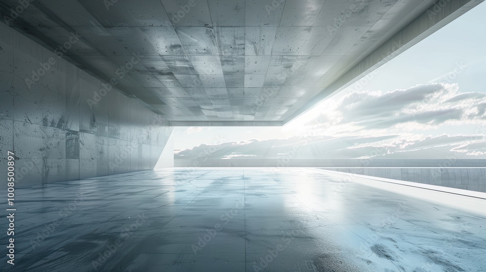 Poster modern abstract architecture with expansive view