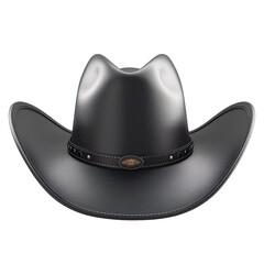 Black cowboy hat isolated on transparent background