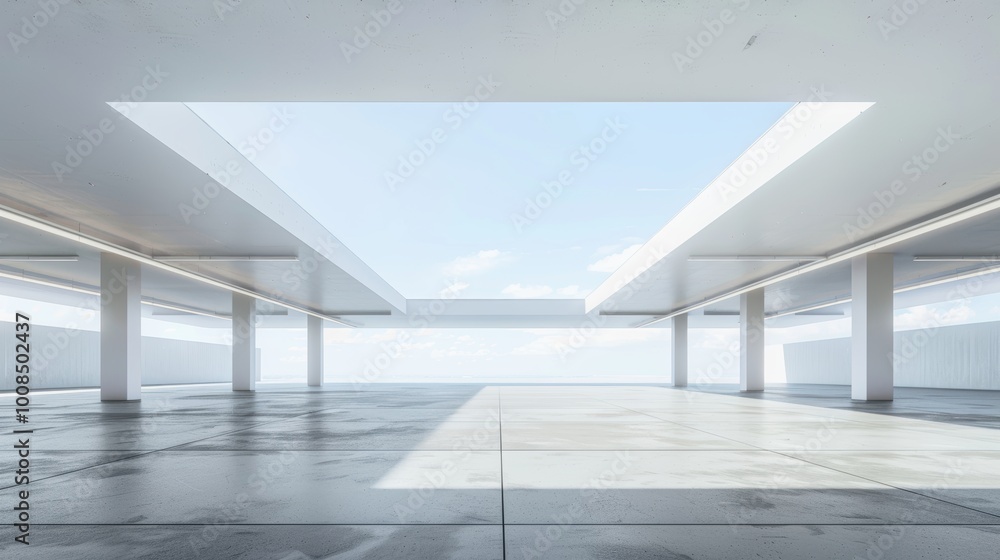 Poster modern open air architectural structure in abstract design