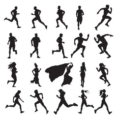 Running silhouette stock vector illustration