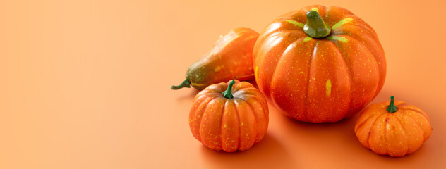 Harvest and autumn Halloween, thanksgiving design concept with pumpkin.