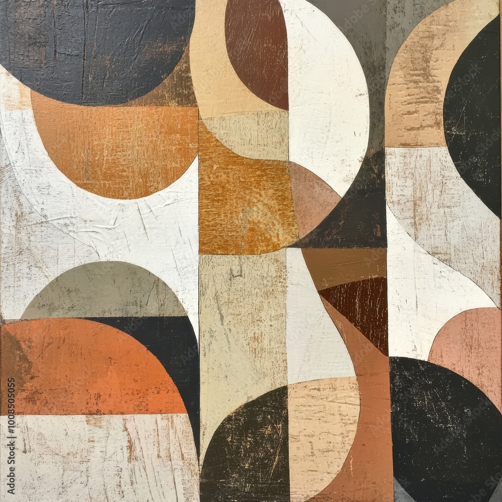 Poster Organic Shapes with Overlapping Patterns