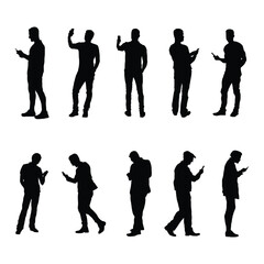 Boy using phone stock vector