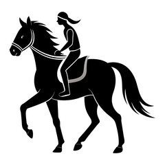 Horse riding vector. Hand drown horse running vector. Hand drown horse vector.