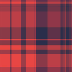 Celtic check pattern textile, birthday card texture vector tartan. Serene fabric seamless background plaid in red and pink colors.