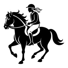 Horse riding vector. Hand drown horse running vector. Hand drown horse vector.