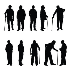 Old men silhouette stock vector