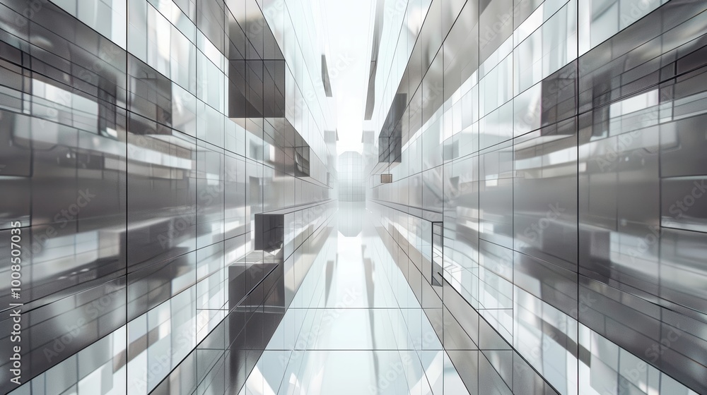 Poster symmetrical abstract architecture with repeating patterns