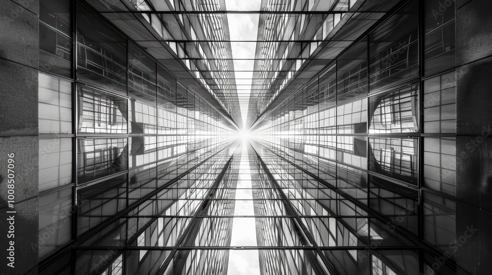 Poster Symmetrical Abstract Architecture with Repeating Patterns