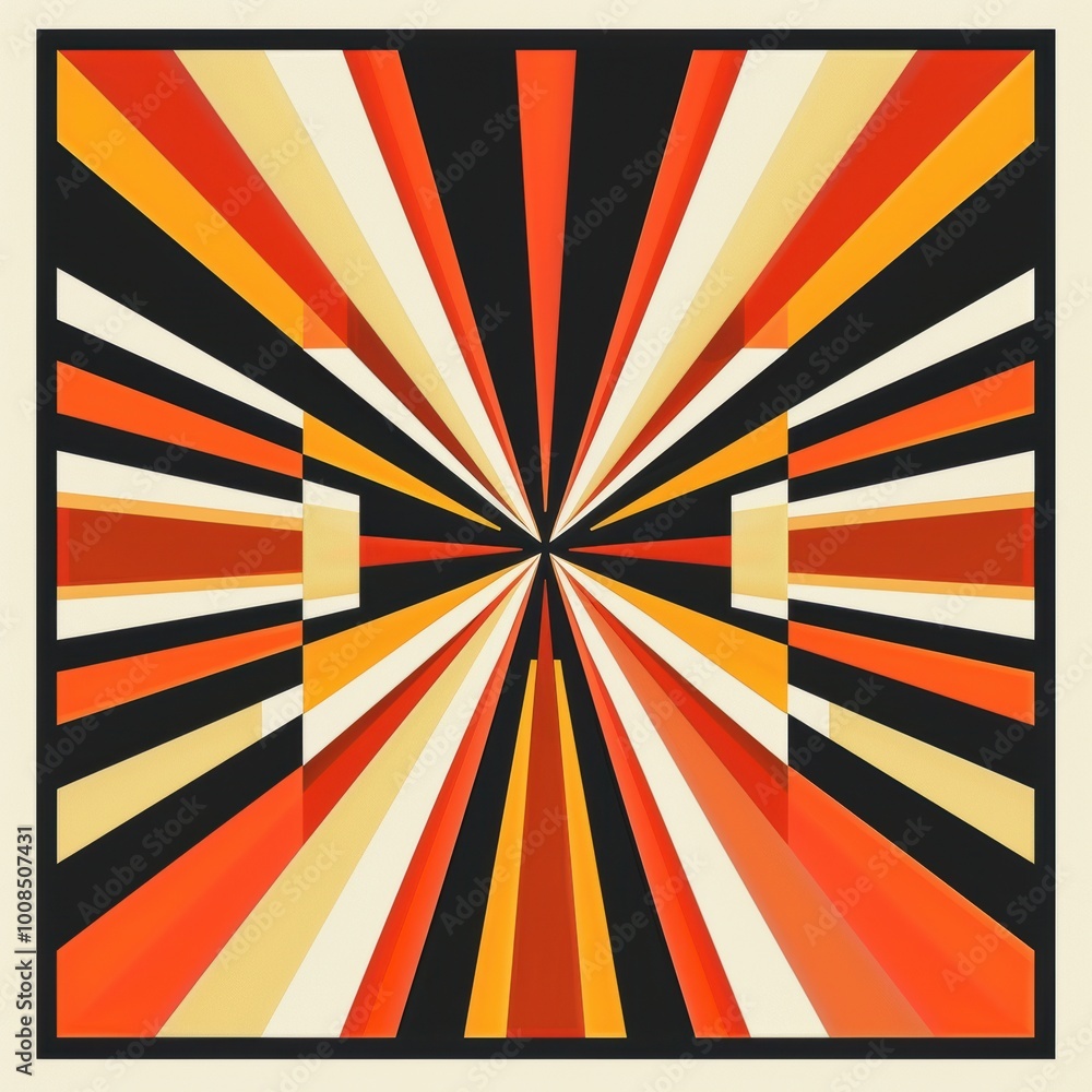 Poster bold abstract design with symmetrical lines