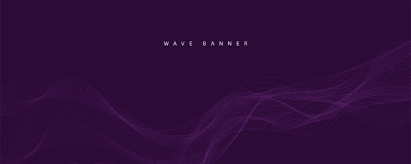 Abstract digital technology futuristic purple wave background.