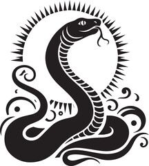 Snake Cobra silhouette vector black and white