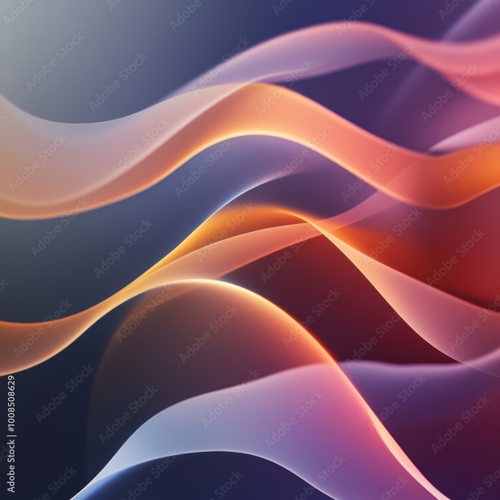 Poster wavy abstract patterns with warm and cool blends