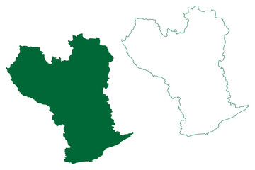 Tirunelveli district (Tamil Nadu State, Republic of India) map vector illustration, scribble sketch Tirunelveli map