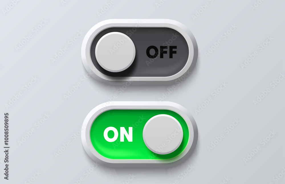Canvas Prints on off switch button ui isolated white background. vector illustration