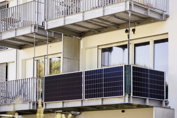 Balcony Solar Panels. Balcony Solar Module. Solar Energy Generation of Modern Balcony.
