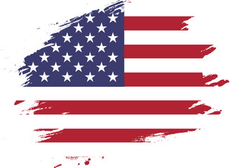 Grunge Brush On Flag Of USA
