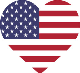Heart Icon on USA Flag