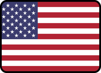 Naklejka premium USA Flag Rounded Rectangle Icon