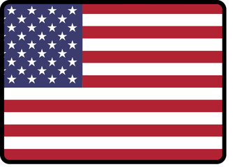 USA Flag Smooth rectangle icon