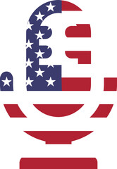 USA Flag on Microphone icon