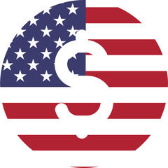 USA Flag on US Dollars