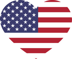 Heart Icon inside USA Flag