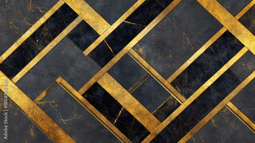 Aufkleber fine lines crisscrossing at perfect angles in gold and black, forming a complex grid-like design tha