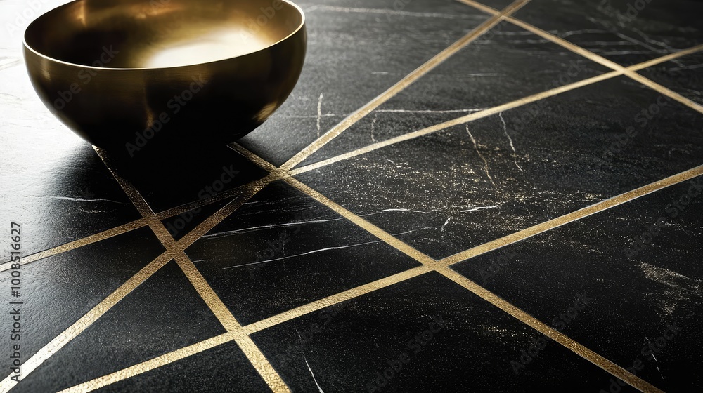 Aufkleber fine lines crisscrossing at perfect angles in gold and black, forming a complex grid-like design tha