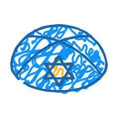 kippah yarmulke jewish doodle icon sketch vector. kippah yarmulke jewish sign. isolated symbol illustration